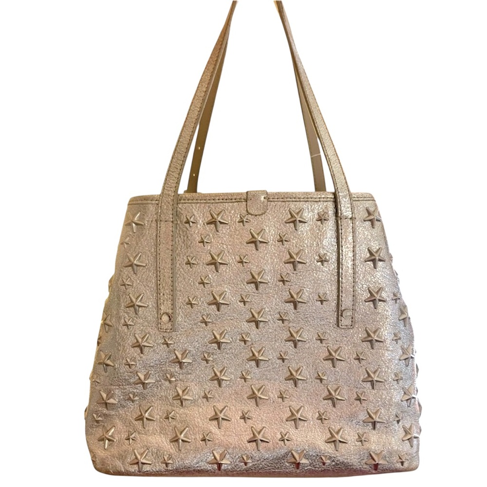 Jimmy Choo ~ Sophia metallic silver leather tote bag with star studs - Picture 2 of 6
